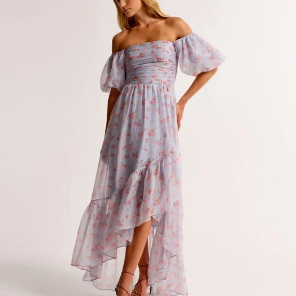 Abercrombie Emerson Off-The-Shoulder Drama Maxi Dress - Picture 6 of 7